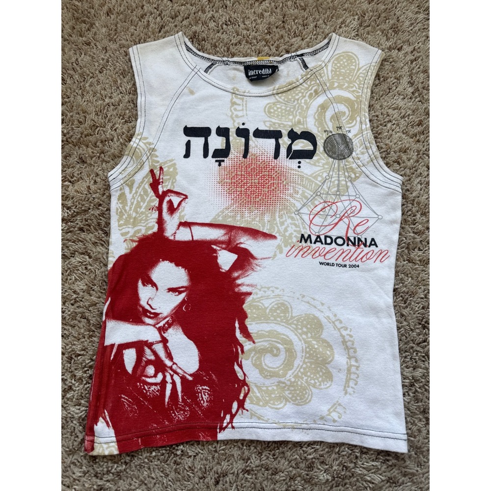 Madonna Re-Invention World Tour 2004 Tank Top Incredible Y2K Deadstock White Red